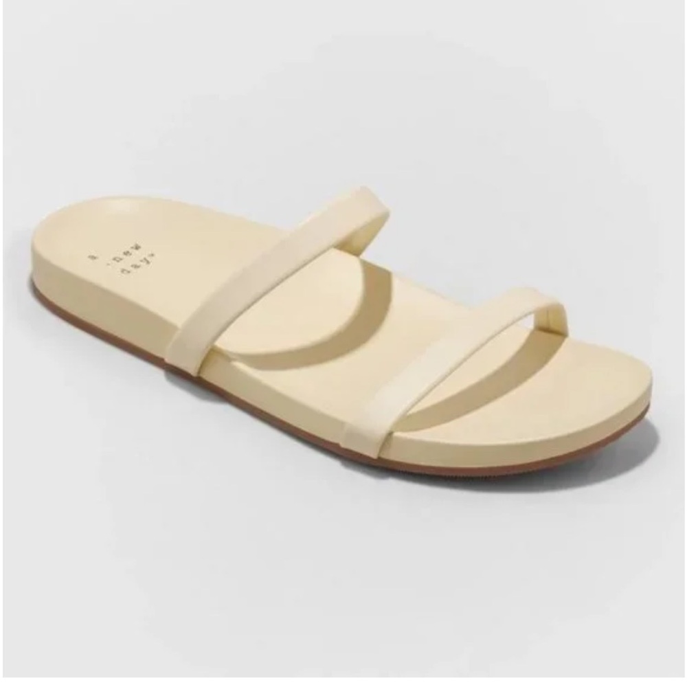 Women's Nadine Skinny Strap Sandals Yellow - A New Day